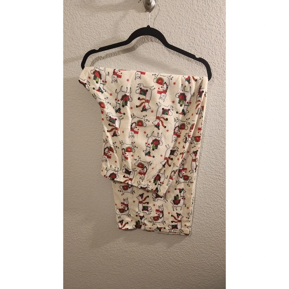 Nite Nite Munki Munki women's LLAMA Pajama Set Cream‎ XXL XX-Large Christmas
